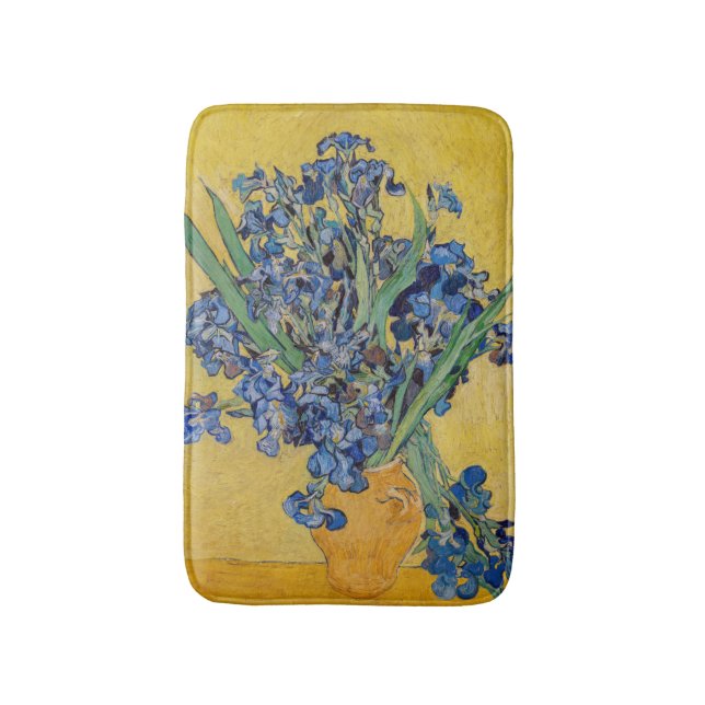 Vincent van Gogh - Vase with Irises Bath Mat (Front Vertical)
