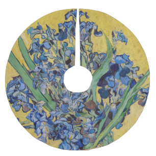 Vincent van Gogh - Vase with Irises Brushed Polyester Tree Skirt