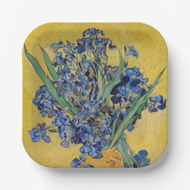 Vincent van Gogh - Vase with Irises Paper Plate (Front)