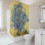 Vincent van Gogh - Vase with Irises Shower Curtain<br><div class="desc">Vase with Irises,  Yellow Background - Vincent van Gogh,  Oil on Canvas,  1890,  Saint-Remy</div>
