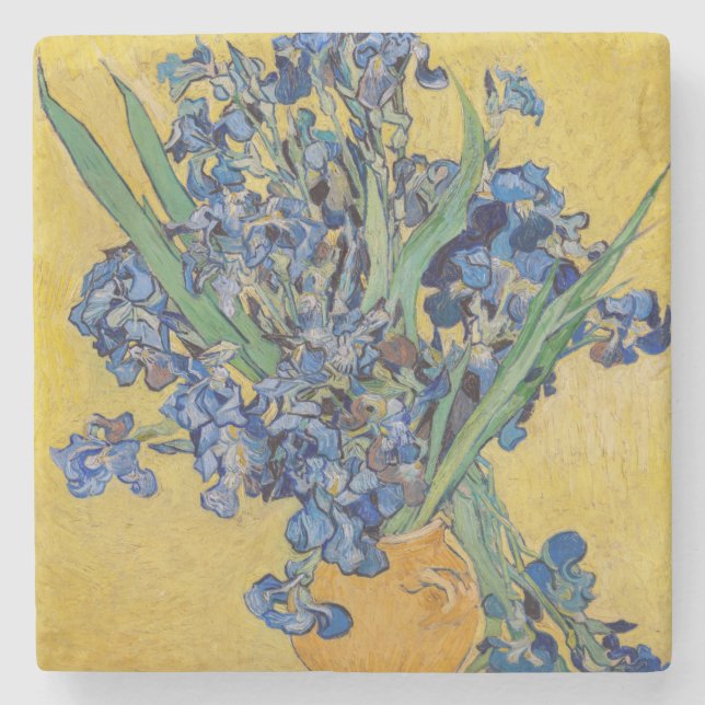 Vincent van Gogh - Vase with Irises Stone Coaster (Front)
