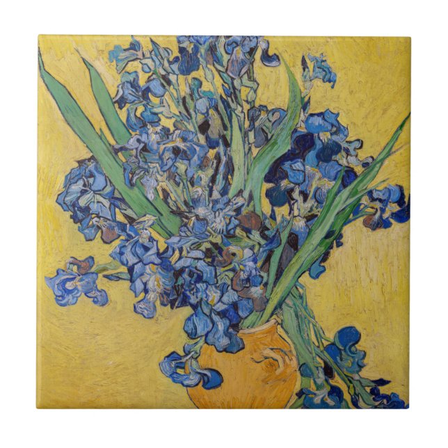 Vincent van Gogh - Vase with Irises Tile (Front)