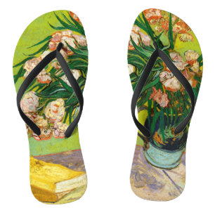 Vincent Van Gogh Vase With Oleanders And Books Flip Flops