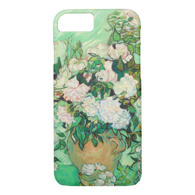 Vincent Van Gogh Vase with Pink Roses Fine Art Case-Mate iPhone Case (Back)