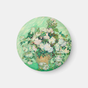 Vincent Van Gogh Vase with Pink Roses Fine Art Magnet