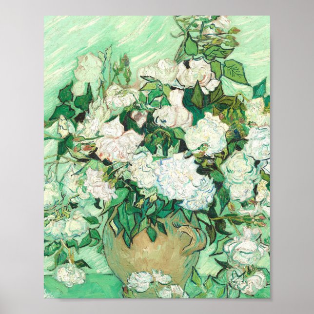 Vincent Van Gogh Vase With Pink Roses Poster (Front)