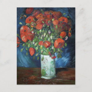 Vincent van Gogh Vase with Poppies Painting Postcard