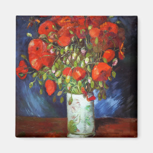 Vincent Van Gogh Vase with Red Poppies Fine Art Magnet