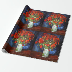 Vincent Van Gogh Vase with Red Poppies Fine Art Wrapping Paper