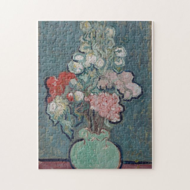 Vincent Van Gogh - Vase with Rose-Mallows Jigsaw Puzzle (Vertical)