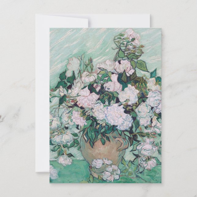 Vincent Van Gogh - Vase with Roses, 1890 Thank You Card (Front)