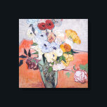 Vincent van Gogh - Vase with Roses & Anemones Canvas Print<br><div class="desc">Still Life / Japanese Vase with Roses and Anemones - Vincent van Gogh,  1890</div>