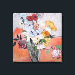 Vincent van Gogh - Vase with Roses & Anemones Canvas Print<br><div class="desc">Still Life / Japanese Vase with Roses and Anemones - Vincent van Gogh,  1890</div>