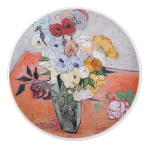 Vincent van Gogh - Vase with Roses & Anemones Ceramic Knob