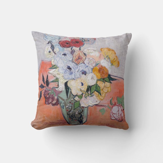 Vincent van Gogh - Vase with Roses & Anemones Cushion (Front)