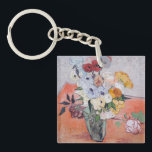 Vincent van Gogh - Vase with Roses & Anemones Key Ring<br><div class="desc">Still Life / Japanese Vase with Roses and Anemones - Vincent van Gogh,  1890</div>