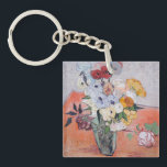 Vincent van Gogh - Vase with Roses & Anemones Key Ring<br><div class="desc">Still Life / Japanese Vase with Roses and Anemones - Vincent van Gogh,  1890</div>