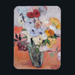 Vincent van Gogh - Vase with Roses & Anemones Magnet<br><div class="desc">Still Life / Japanese Vase with Roses and Anemones - Vincent van Gogh,  1890</div>