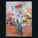 Vincent van Gogh - Vase with Roses & Anemones Notebook<br><div class="desc">Still Life / Japanese Vase with Roses and Anemones - Vincent van Gogh,  1890</div>