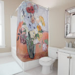 Vincent van Gogh - Vase with Roses & Anemones Shower Curtain<br><div class="desc">Still Life / Japanese Vase with Roses and Anemones - Vincent van Gogh,  1890</div>