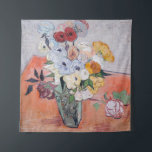 Vincent van Gogh - Vase with Roses & Anemones Tapestry<br><div class="desc">Still Life / Japanese Vase with Roses and Anemones - Vincent van Gogh,  1890</div>