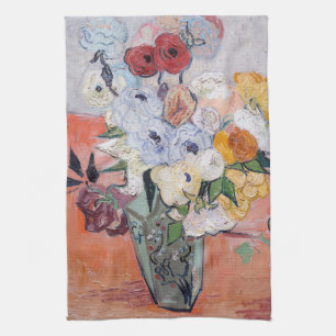 Vincent van Gogh - Vase with Roses & Anemones Tea Towel
