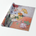 Vincent van Gogh - Vase with Roses & Anemones Wrapping Paper<br><div class="desc">Still Life / Japanese Vase with Roses and Anemones - Vincent van Gogh,  1890</div>