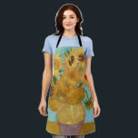 Vincent Van Gogh - Vase with Twelve Sunflowers Apron<br><div class="desc">Vase with Twelve Sunflowers / Vase avec douze tournesols - Vincent Van Gogh,  January 1889 - Sunflowers 1889 repetition of third version (F455)</div>