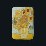 Vincent Van Gogh - Vase with Twelve Sunflowers Bath Mat<br><div class="desc">Vase with Twelve Sunflowers / Vase avec douze tournesols - Vincent Van Gogh,  August 1888 - Sunflowers 1888 third version (F456)</div>