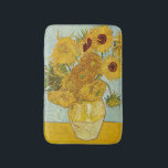 Vincent Van Gogh - Vase with Twelve Sunflowers Bath Mat<br><div class="desc">Vase with Twelve Sunflowers / Vase avec douze tournesols - Vincent Van Gogh,  August 1888 - Sunflowers 1888 third version (F456)</div>