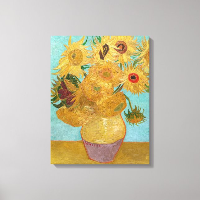 Vincent Van Gogh - Vase with Twelve Sunflowers Canvas Print (Front)