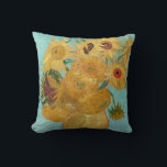 Vincent Van Gogh - Vase with Twelve Sunflowers Cushion<br><div class="desc">Vase with Twelve Sunflowers / Vase avec douze tournesols - Vincent Van Gogh,  January 1889 - Sunflowers 1889 repetition of third version (F455)</div>