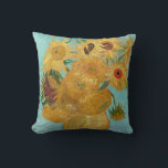 Vincent Van Gogh - Vase with Twelve Sunflowers Cushion<br><div class="desc">Vase with Twelve Sunflowers / Vase avec douze tournesols - Vincent Van Gogh,  January 1889 - Sunflowers 1889 repetition of third version (F455)</div>