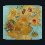 Vincent Van Gogh - Vase with Twelve Sunflowers Cutting Board<br><div class="desc">Vase with Twelve Sunflowers / Vase avec douze tournesols - Vincent Van Gogh,  January 1889 - Sunflowers 1889 repetition of third version (F455)</div>