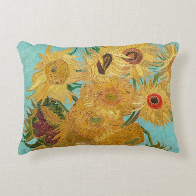 Vincent Van Gogh - Vase with Twelve Sunflowers Decorative Cushion (Front)