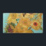 Vincent Van Gogh - Vase with Twelve Sunflowers Desk Mat<br><div class="desc">Vase with Twelve Sunflowers / Vase avec douze tournesols - Vincent Van Gogh,  January 1889 - Sunflowers 1889 repetition of third version (F455)</div>