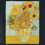 Vincent Van Gogh - Vase with Twelve Sunflowers Fleece Blanket<br><div class="desc">Vase with Twelve Sunflowers / Vase avec douze tournesols - Vincent Van Gogh,  August 1888 - Sunflowers 1888 third version (F456)</div>