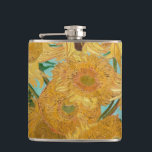 Vincent Van Gogh - Vase with Twelve Sunflowers Hip Flask<br><div class="desc">Vase with Twelve Sunflowers / Vase avec douze tournesols - Vincent Van Gogh,  January 1889 - Sunflowers 1889 repetition of third version (F455)</div>