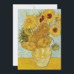 Vincent Van Gogh - Vase with Twelve Sunflowers Invitation<br><div class="desc">Vase with Twelve Sunflowers / Vase avec douze tournesols - Vincent Van Gogh,  August 1888 - Sunflowers 1888 third version (F456)</div>