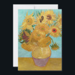 Vincent Van Gogh - Vase with Twelve Sunflowers Invitation<br><div class="desc">Vase with Twelve Sunflowers / Vase avec douze tournesols - Vincent Van Gogh,  January 1889 - Sunflowers 1889 repetition of third version (F455)</div>