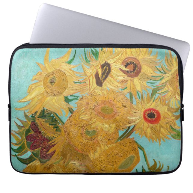 Vincent Van Gogh - Vase with Twelve Sunflowers Laptop Sleeve (Front)