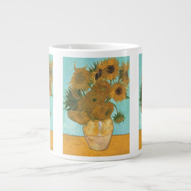 Vincent van Gogh - Vase with Twelve Sunflowers Large Coffee Mug (Front)