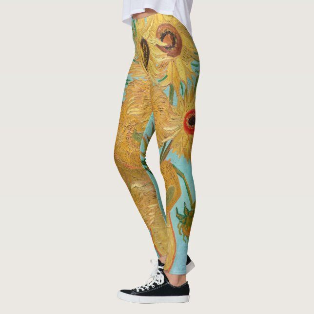 Vincent Van Gogh - Vase with Twelve Sunflowers Leggings (Left)