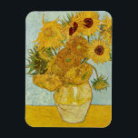 Vincent Van Gogh - Vase with Twelve Sunflowers Magnet<br><div class="desc">Vase with Twelve Sunflowers / Vase avec douze tournesols - Vincent Van Gogh,  August 1888 - Sunflowers 1888 third version (F456)</div>