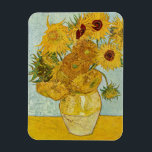 Vincent Van Gogh - Vase with Twelve Sunflowers Magnet<br><div class="desc">Vase with Twelve Sunflowers / Vase avec douze tournesols - Vincent Van Gogh,  August 1888 - Sunflowers 1888 third version (F456)</div>