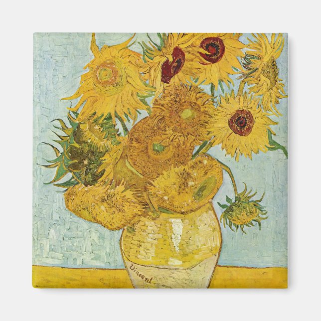 Vincent Van Gogh - Vase with Twelve Sunflowers Magnet (Front)