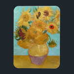 Vincent Van Gogh - Vase with Twelve Sunflowers Magnet<br><div class="desc">Vase with Twelve Sunflowers / Vase avec douze tournesols - Vincent Van Gogh,  January 1889 - Sunflowers 1889 repetition of third version (F455)</div>
