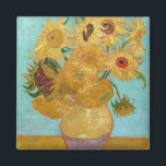 Vincent Van Gogh - Vase with Twelve Sunflowers Magnet<br><div class="desc">Vase with Twelve Sunflowers / Vase avec douze tournesols - Vincent Van Gogh,  January 1889 - Sunflowers 1889 repetition of third version (F455)</div>