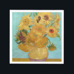 Vincent Van Gogh - Vase with Twelve Sunflowers Napkin<br><div class="desc">Vase with Twelve Sunflowers / Vase avec douze tournesols - Vincent Van Gogh,  January 1889 - Sunflowers 1889 repetition of third version (F455)</div>
