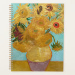 Vincent Van Gogh - Vase with Twelve Sunflowers Planner<br><div class="desc">Vase with Twelve Sunflowers / Vase avec douze tournesols - Vincent Van Gogh,  January 1889 - Sunflowers 1889 repetition of third version (F455)</div>